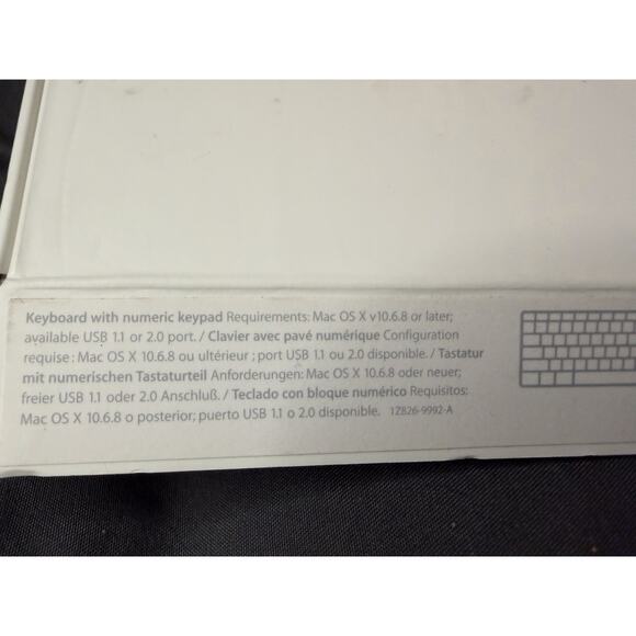 Apple USB Wired Keyboard Numeric Pad Model A1243 White Silver w/ Box & Manual - Picture 8 of 10